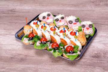 Food Catering bread sandwich meat tomato