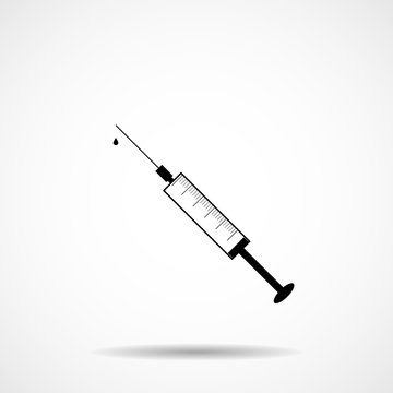 Syringe icon on white background. Vector sign