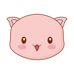 cute face piggy cartoon animal
