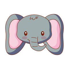 cute face elephant cartoon animal
