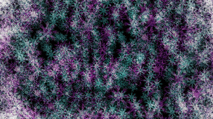 Abstract background with a variety of colorful snowflakes. Big and small.