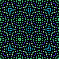 Seamless abstract pattern background with a variety of colored circles.