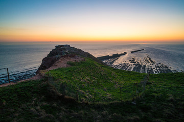 View over the northern tip of Heligoland after sunset