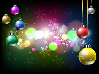 background snowflake,light bokeh,christmas ball,happy new year.