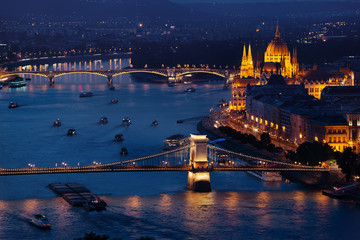 Budapest Parliament and famous Bridges