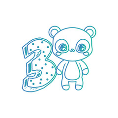 cute bear with number three decoration