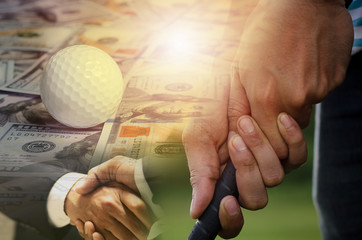 Concept bussiness sport: Golf must use the budget and cash prizes in the very competitive