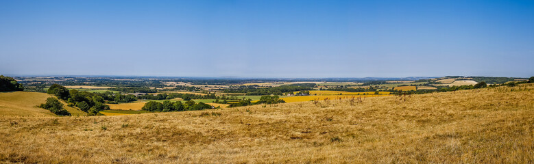 Fototapeta na wymiar Panorama landscap with farmland in Kent Engeland UK