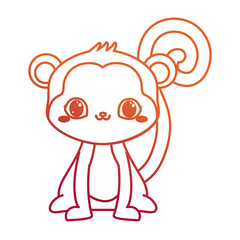 cute monkey baby sitting cartoon