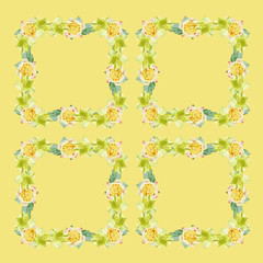 Obraz premium Beautiful floral background of yellow roses and alstromeries 