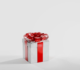 christmas present with snow 3d-illustration