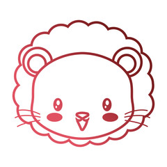 cute face lion cartoon animal