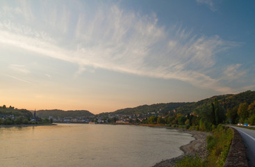 The village of Boppard, Germany, on the river Rhine in the early morning