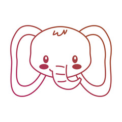 cute face elephant cartoon animal