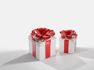 christmas presents with snow 3d-illustration