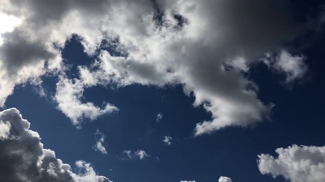 video timelapse clouds fly across the sky in the background of the sun
