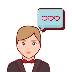 wedding groom man speech bubble love