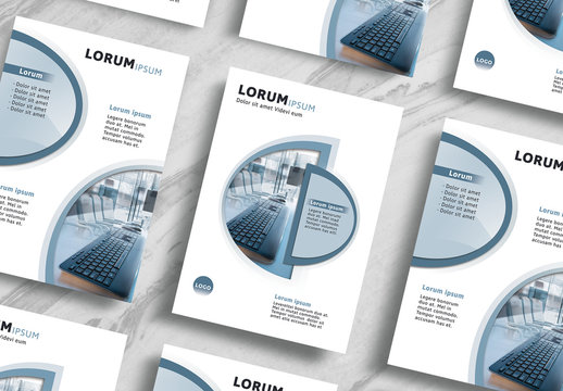 Flyer Layout with Blue Elements