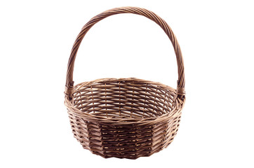Fototapeta na wymiar Wicker basket with a white background