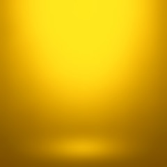 Empty gold studio room, used as background for display your products 