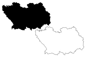 Penza Oblast (Russia, Subjects of the Russian Federation, Oblasts of Russia) map vector illustration, scribble sketch Penza Oblast map