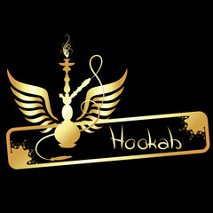 Hookah vector golden