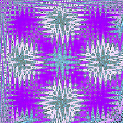 zigzag kaleidoscope pattern in violet, blue and white