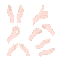 thin line drawing flesh color hands