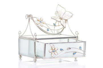 Casket for jewelry on white background isolation