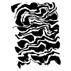 Brush painted wave pattern. Black and white stripes grunge background.