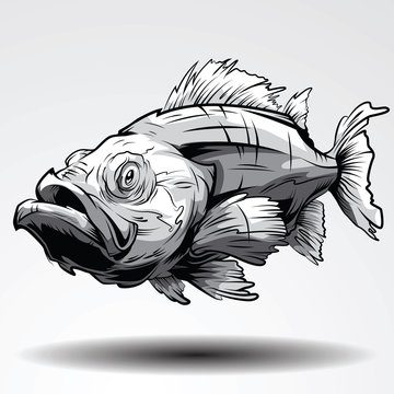 Imagination of goldfish tattoo Design concept.