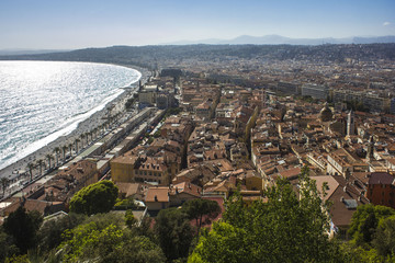 Overview of Nice from the top of the castle hill