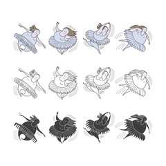 Ballet. Humorous drawing.