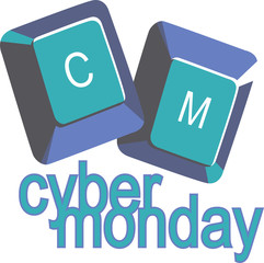 cyber monday online shopping sales day vector logo icon
