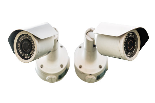 Security camera isolated on white