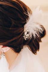 beautiful bride on wedding day in the morning at the hotel