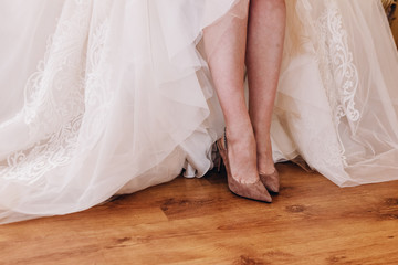 beautiful bride on wedding day in the morning at the hotel