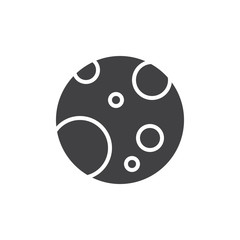 Moon vector icon. filled flat sign for mobile concept and web design. Space planet simple solid icon. Symbol, logo illustration. Pixel perfect vector graphics
