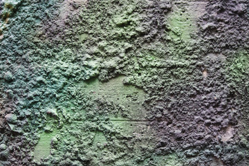 Abstract color painting on concrete block background (blue,green,yellow)