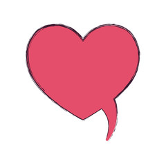 romantic love heart speech bubble