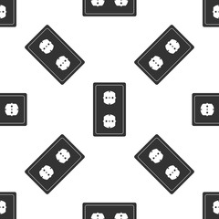 Electrical outlet icon seamless pattern on white background. Power socket. Rosette symbol. Flat design. Vector Illustration