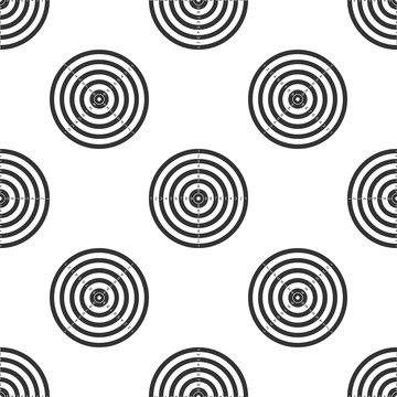 Target sport for shooting competition icon seamless pattern on white background. Clean target with numbers for shooting range or pistol shooting. Flat design. Vector Illustration