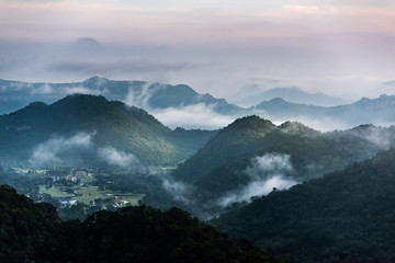 Foggy mountains Khao Yai National Park