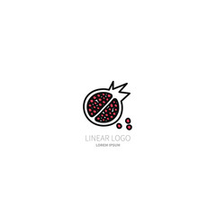Logo for the fruit store. The pomegranate is made in a linear-minimalist style
