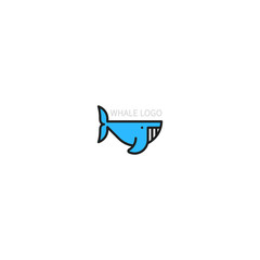 Logo of the whale. The symbol is made in a linear-minimalist style