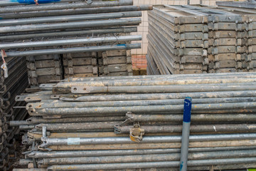 Construction materials piled up