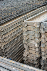 Construction materials piled up