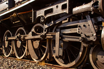 wheels of locomotive
