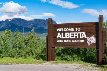 Foto op Plexiglas Welcome to Alberta Canada Roadside Sign © pabrady63