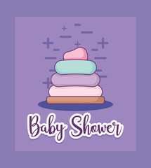 baby shower card with plastic pile toy